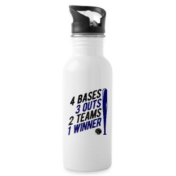 Baseball - Trinkflasche mit integriertem Trinkhalm - Weiß - Rechts