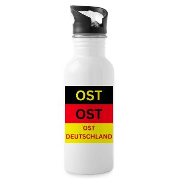 Ostdeutschland Sachsen - Trinkflasche mit integriertem Trinkhalm - Weiß - Rechts