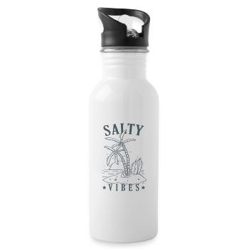 Salty Vibes surfen Wellenreiten Wassersport - Trinkflasche mit integriertem Trinkhalm - Weiß - Rechts