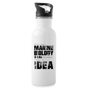 Marine biology - Water bottle with straw - white - Right