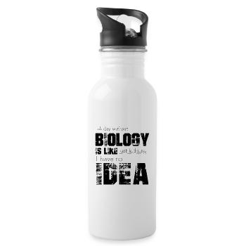 Biology - Water bottle with straw - white - Right