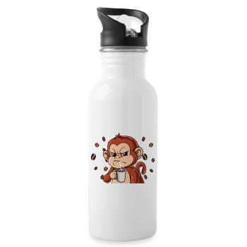 Fass mein Kaffee an und ich klatsch dich Kaffee - Trinkflasche mit integriertem Trinkhalm - Weiß - Rechts