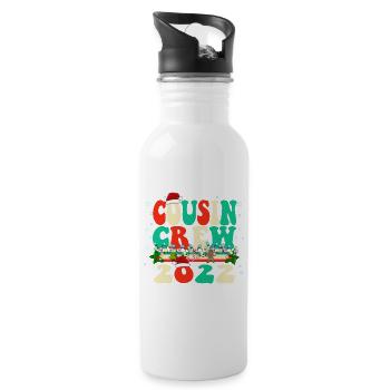 Vintage-Farbe Klassisches Weihnachtsdesign - Cousin Cr - Trinkflasche mit integriertem Trinkhalm - Weiß - Rechts