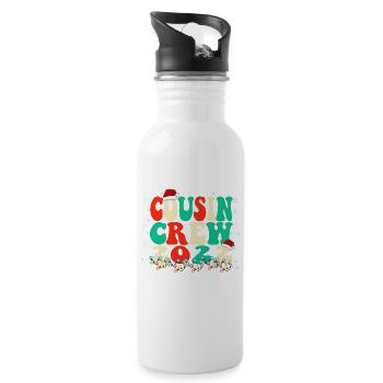 Cute Cousin Crew Christmas - Cousins Matching Paja - Water bottle with straw - white - Right
