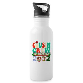Cousin Crew 2022 Famiy Matching Christmas Pajama - Water bottle with straw - white - Right