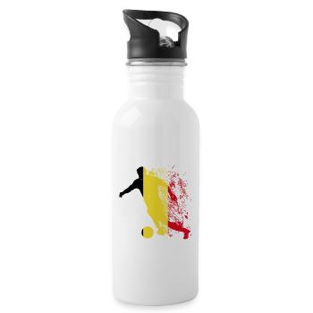 National team Belgium Football World Cup - Water bottle with straw - white - Right