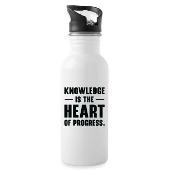 Entrepreneurs Knowledge Quotes Innovators Progress - Water bottle with straw - white - Right
