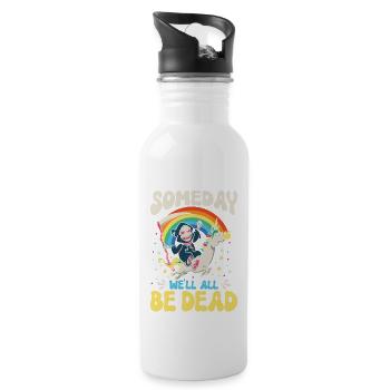 One day we will all be dead Rainbow - Water bottle with straw - white - Right