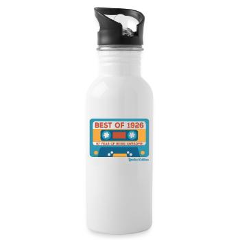 1926 Vintage Vintage Retro Birthday Gift - Water bottle with straw - white - Right