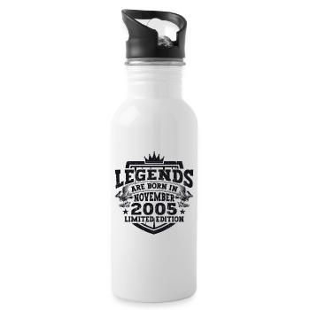 Legend November 2005 17th Birthday Gift Fun - Water bottle with straw - white - Right