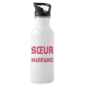 J'ai deux titres Sœur et Marraine Cadeau soeur . - Gourde avec paille intégrée - blanc - Droite