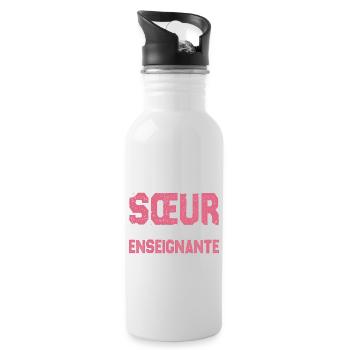J'ai deux titres Sœur et Enseignante Cadeau soeur. - Gourde avec paille intégrée - blanc - Droite