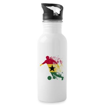 Nationalmannschaft Ghana Fußball Weltmeister - Trinkflasche mit integriertem Trinkhalm - Weiß - Rechts