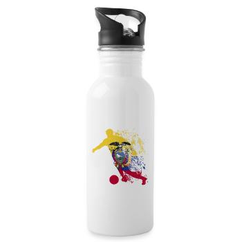 Nationalmannschaft Equador Fußball Weltmeister - Trinkflasche mit integriertem Trinkhalm - Weiß - Rechts