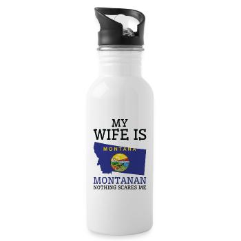 Rien ne me fait peur Montanan Wife Montana - Gourde avec paille intégrée - blanc - Droite