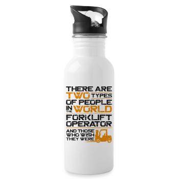 Certified Forklift Truck Operator - Water bottle with straw - white - Right
