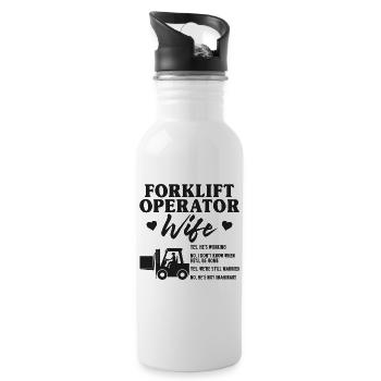 Certified Forklift Truck Operator - Trinkflasche mit integriertem Trinkhalm - Weiß - Rechts