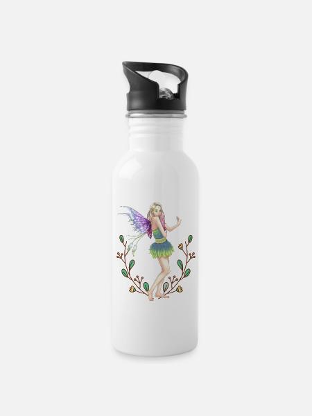Nature Fantaisie Conte de fées Enfants Enfant - Gourde avec paille intégrée - blanc
