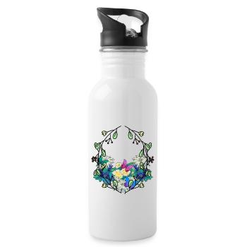 Frühlingsanfang Jahreszeit Naturliebhaber Umwelt - Trinkflasche mit integriertem Trinkhalm - Weiß - Rechts