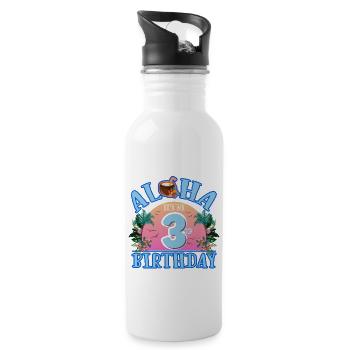 Aloha c’est ma boisson à la noix de pour mon 3ème anniversaire et - Gourde avec paille intégrée - blanc - Droite