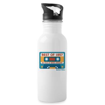 1957 Vintage Vintage Retro Cadeau D’anniversaire - Gourde avec paille intégrée - blanc - Droite