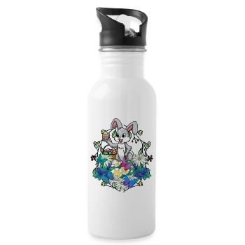Early Spring Easter Eggs Easter Brush Easter - Water bottle with straw - white - Right