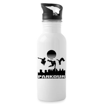 Parkour - Trinkflasche mit integriertem Trinkhalm - Weiß - Rechts