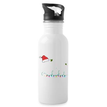Papa Claus Weihnachten Santa Claus Familienvater - Trinkflasche mit integriertem Trinkhalm - Weiß - Rechts