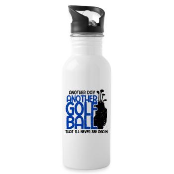 Golfplatz zum Golfen Golf - Trinkflasche mit integriertem Trinkhalm - Weiß - Rechts