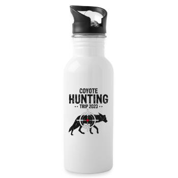 Coyote Hunter Design for Coyote Hunting - Water bottle with straw - white - Right
