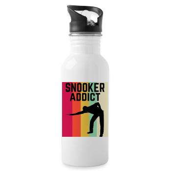 Snooker Addict Snooker Fan Colourful Snooker Lover - Water bottle with straw - white - Right