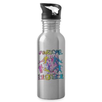 Awesome since 1981. Agility, Hundetraining - Trinkflasche mit integriertem Trinkhalm - Lightsilver - Rechts