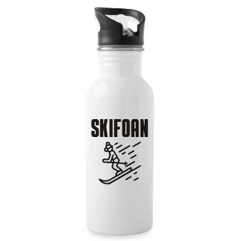 Ski - Trinkflasche mit integriertem Trinkhalm - Weiß - Rechts