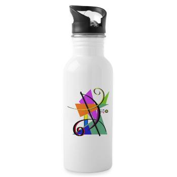 Modern art - Water bottle with straw - white - Right
