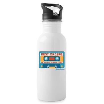 1978 Vintage Vintage Retro Geburtstagsgeschenk - Trinkflasche mit integriertem Trinkhalm - Weiß - Rechts