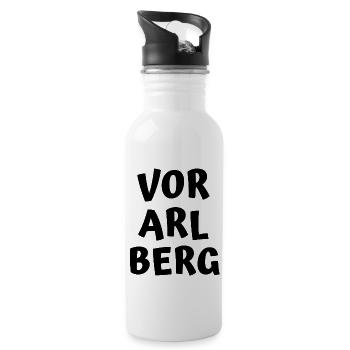Vorarlberg - Trinkflasche mit integriertem Trinkhalm - Weiß - Rechts