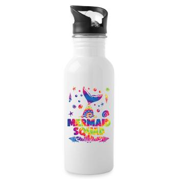 Mermaid Squad Seashell Bunte Krawatte Färben - Trinkflasche mit integriertem Trinkhalm - Weiß - Rechts