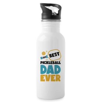 Pickleball Dad Father Best - Trinkflasche mit integriertem Trinkhalm - Weiß - Rechts