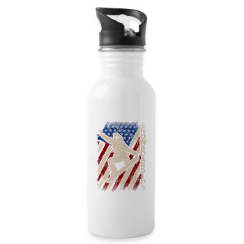 USA Sport Snowboarding Drapeau américain Neige - Gourde avec paille intégrée - blanc - Droite