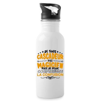 Cascadeur pas Magicien | le Meilleur Cascadeur ca - Gourde avec paille intégrée - blanc - Droite