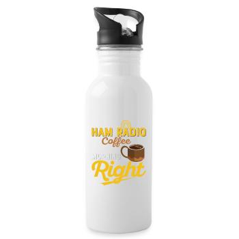 Ham radio & coffee - start your morning right Amat - Trinkflasche mit integriertem Trinkhalm - Weiß - Rechts