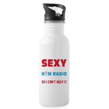 I'm A Ham Radio Operator So I Can't Help It Amateu - Trinkflasche mit integriertem Trinkhalm - Weiß - Rechts