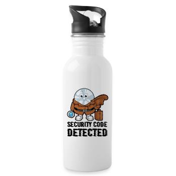 Network And Computer Security Hard Disc Detective - Water bottle with straw - white - Right