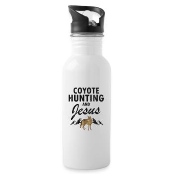 Coyote Hunter Design for Coyote Hunting - Water bottle with straw - white - Right