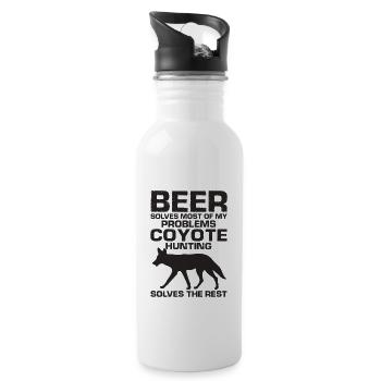 Conception de chasseur de coyote pour la chasse au coyote - Gourde avec paille intégrée - blanc - Droite