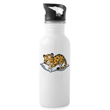 Offizielles Schlafshirt Leopard - Trinkflasche mit integriertem Trinkhalm - Weiß - Rechts