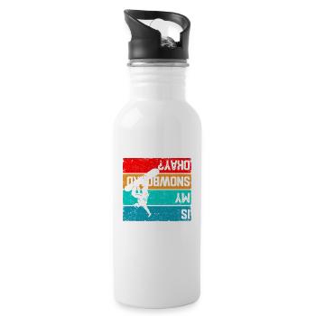 Snowboard Wintersport Snowboarder Ist mein Snow - Trinkflasche mit integriertem Trinkhalm - Weiß - Rechts