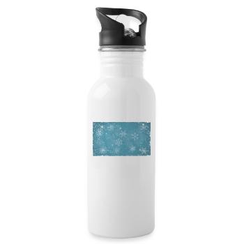 Schneeflocken Ski Snowboarding Wintersport - Trinkflasche mit integriertem Trinkhalm - Weiß - Rechts