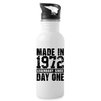 Hergestellt 1972, legendär seit dem ersten Tag - Trinkflasche mit integriertem Trinkhalm - Weiß - Rechts