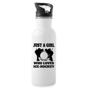 Équipe féminine de hockey sur glace sports d’hiver filles - Gourde avec paille intégrée - blanc - Droite